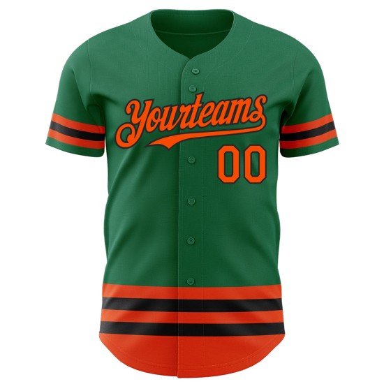 Custom Kelly Green Orange-Black Line Authentic rugby Jersey Custom Kelly Green Orange-Black Line Authentic rugby Jersey