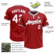Custom Red Gray Pinstripe White Two-Button Unisex Jersey Custom Red Gray Pinstripe White Two-Button Unisex Jersey
