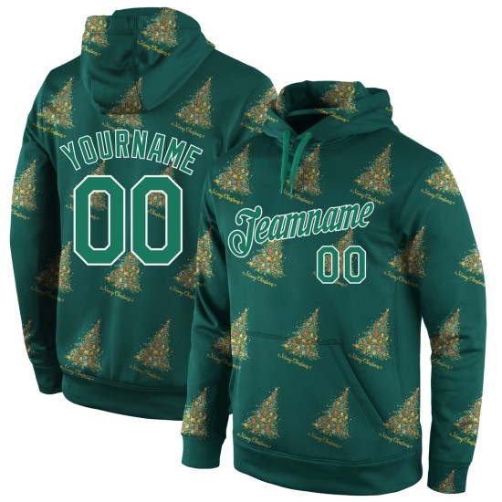 Custom Stitched Kelly Green Kelly Green-White Christmas 3D Sports Pullover Sweatshirt Hoodie Custom Stitched Kelly Green Kelly Green-White Christmas 3D Sports Pullover Sweatshirt Hoodie